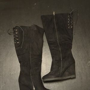 Lane Bryant Black Over the Knee Boots